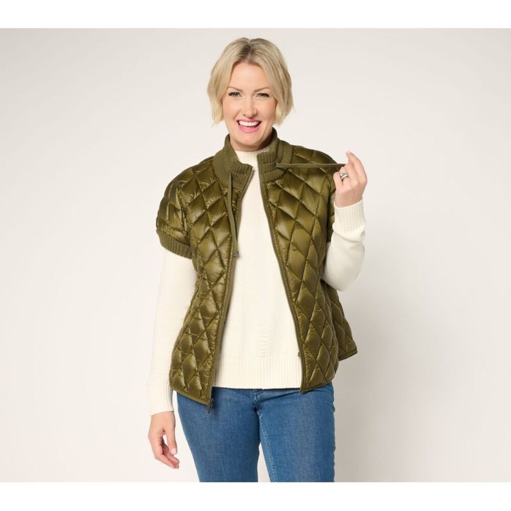 Martha Stewart Women's Jacket Sz XL Signature Diamond Quilted Green A705625